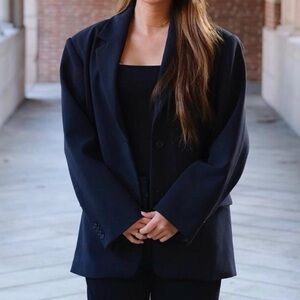 OAK + FORT Oversized Black Women's Blazer